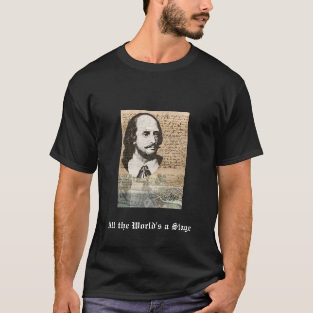T-shirts Todo o mundo é um palco Shakespeare & o globo T (Frente)