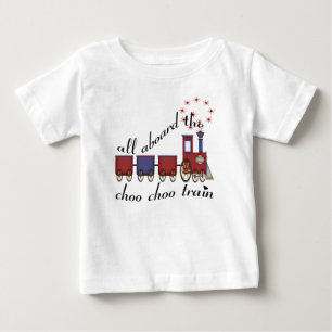 T-shirts todos a bordo do trem de choo choo