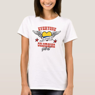 T-shirts Todos ama uma menina colombiana