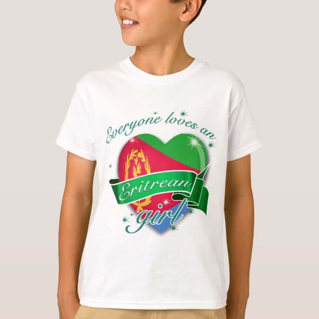 T-shirts Todos ama uma menina do Eritrean (Frente)