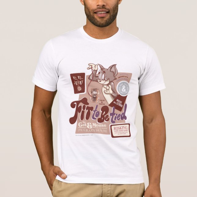 T-shirts Tom e Jerry Ajustados de serem amarrados (Frente)