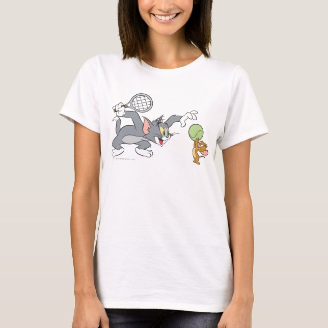 T-shirts Tom e Jerry Tênis Stars 2 (Frente)