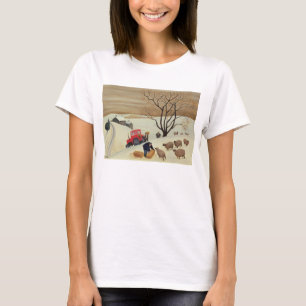 T-shirts Tomando o feno aos carneiros pelo trator