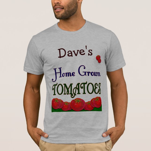 T-shirts Tomates Cultivados Domésticos Jardineiro Personali (Frente)