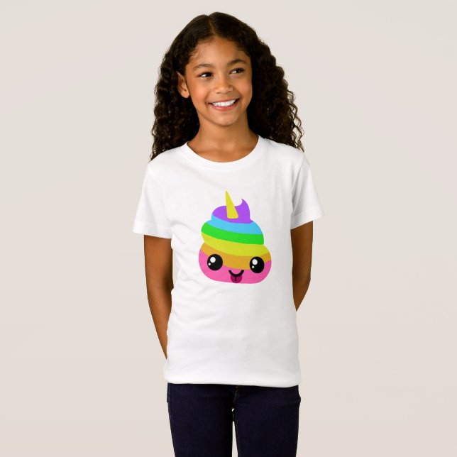 T-shirts Tombadilho de Emoji do unicórnio (Frente Completa)