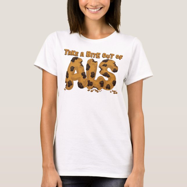 T-shirts Tome uma mordida fora do ALS (Frente)