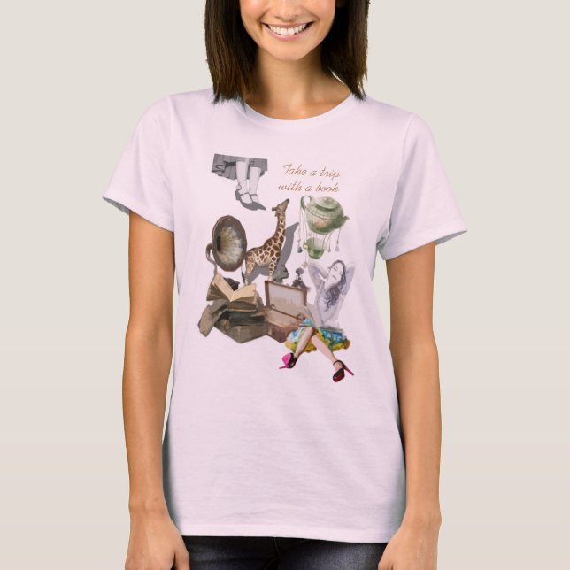 T-shirts Tome uma viagem com um livro (Frente)