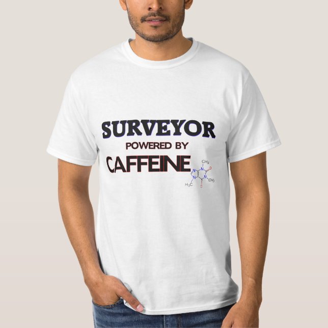 T-shirts Topógrafo psto pela cafeína (Frente)