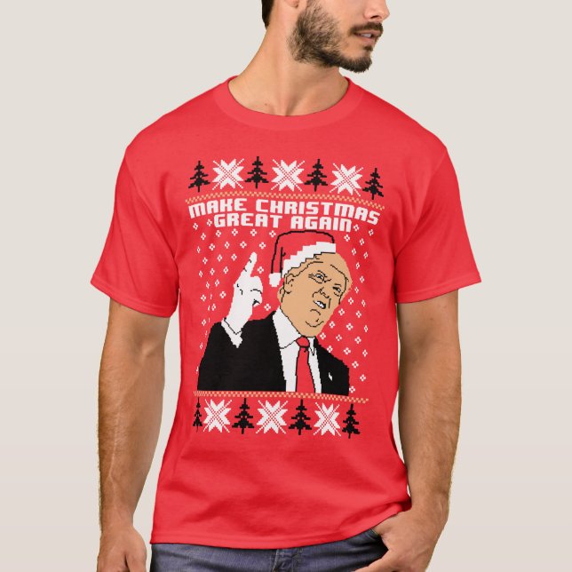 T-shirts Torne O Excelente De Natal Novamente Donald Trump  (Frente)