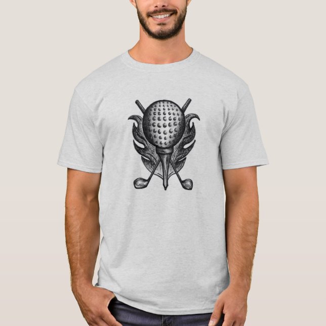 T-shirts Torneio de Golf Ball Clubs Golfer Golfe (Frente)