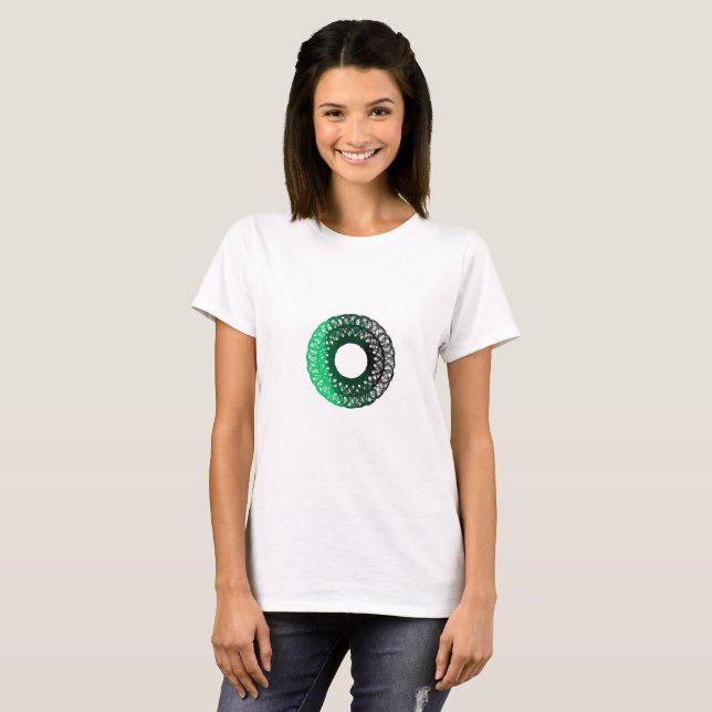 T-shirts Torpa verde-preta feminina (Frente Completa)