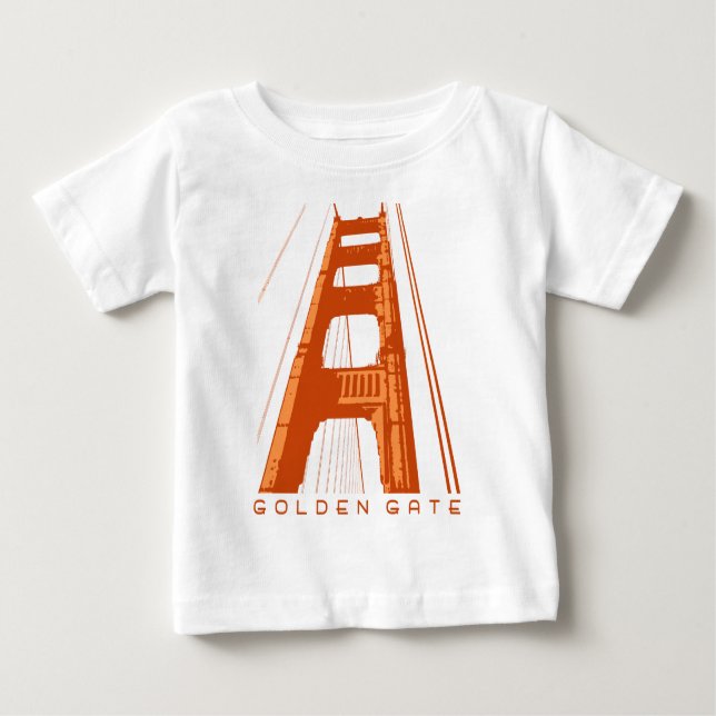 T-shirts Torre de golden gate bridge - laranja (Frente)