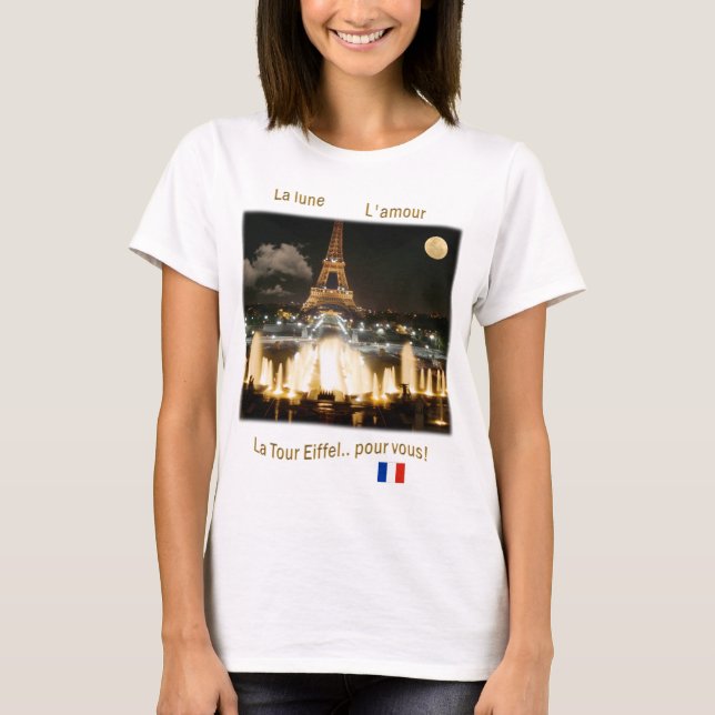 T-shirts Torre Eiffel à Noite (Frente)