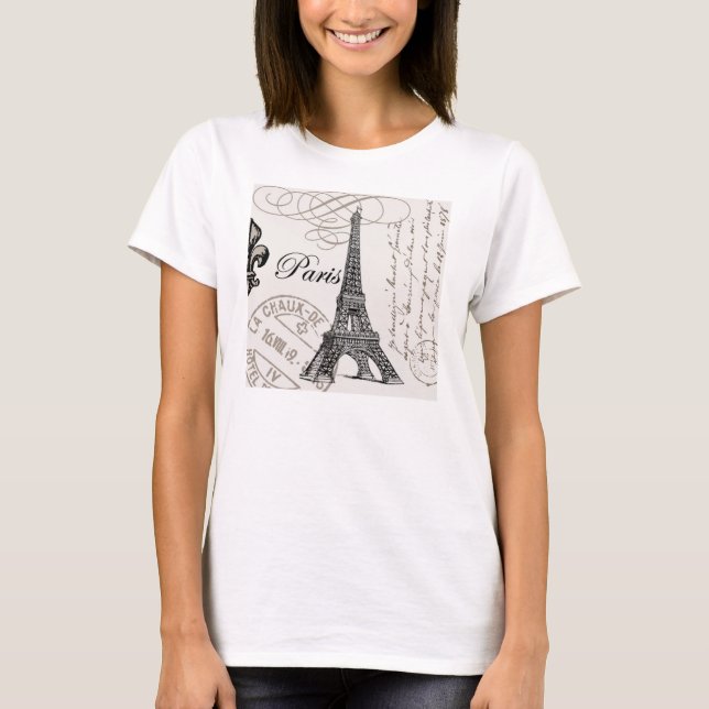 T-shirts Torre Eiffel, antiga e moderna (Frente)