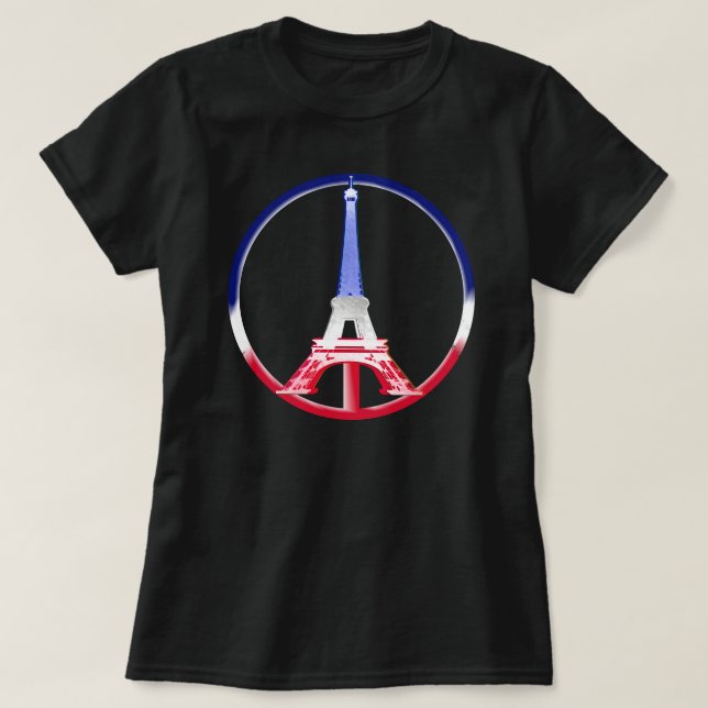 T-shirts Torre Eiffel de Paz de Paris (Frente do Design)