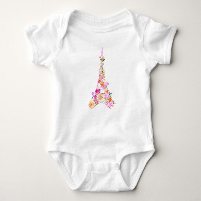 T-shirts Torre Eiffel floral (Frente)