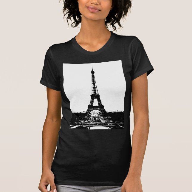T-shirts Torre Eiffel Preta e Branca (Frente)