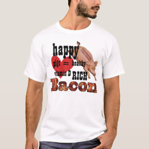 T-shirts Toucinho de Porcos Criados ao Ar Livre Porco Fofo