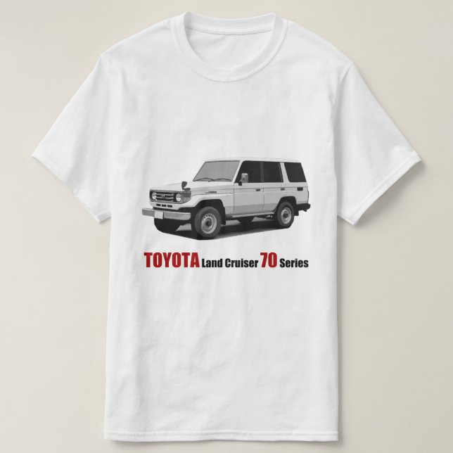 T-shirts Toyota aterra a série HZJ77 do cruzador 70 (Frente do Design)