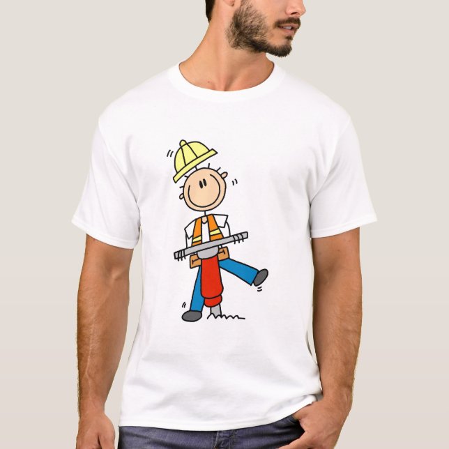 T-shirts Trabalhador da construção com martelo de Jack (Frente)