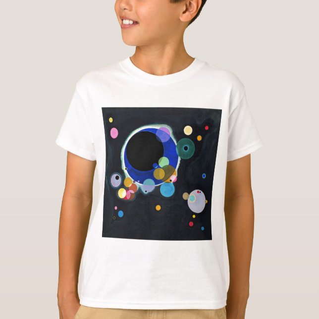 T-shirts Trabalho de arte de Vários Círculos do Kandinsky (Frente)