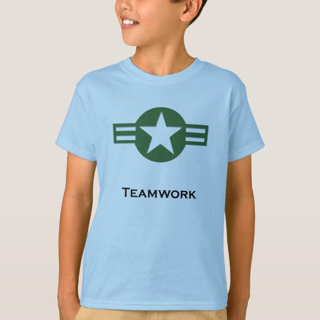 T-shirts TRABALHO EM EQUIPE Verde EUA (Frente)