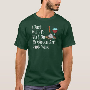 T-shirts Trabalho no vinho do jardim e da bebida (na