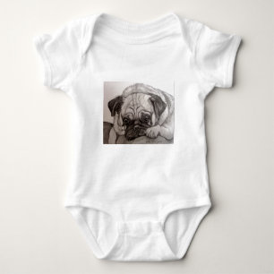 T-shirts Trabalhos de arte adoráveis do Pug pela canção