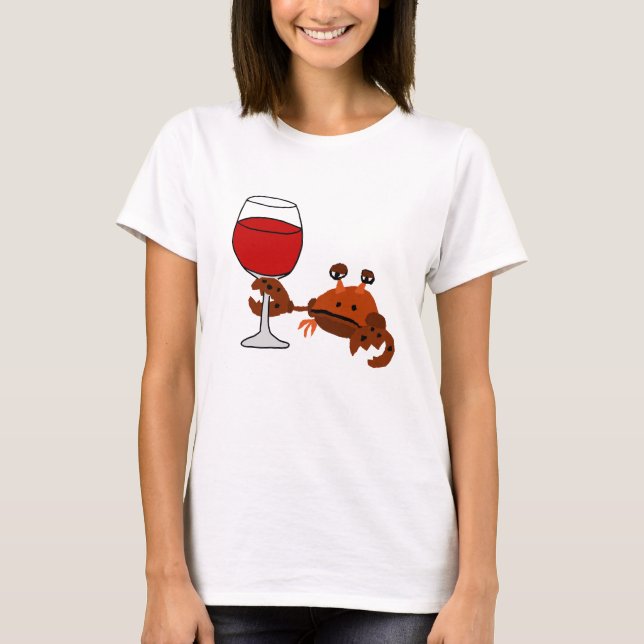 T-shirts Trabalhos de arte engraçados do vinho do bebendo (Frente)