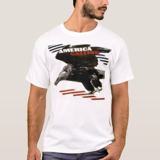 T-shirts Trabalhos de arte patrióticos do vintage - América