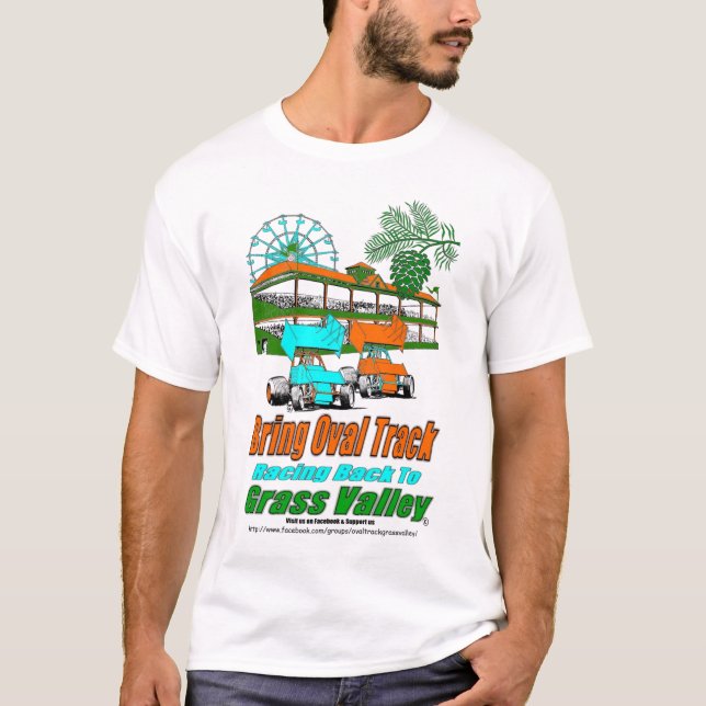 T-shirts Traga a trilha oval que compete de volta ao vale (Frente)