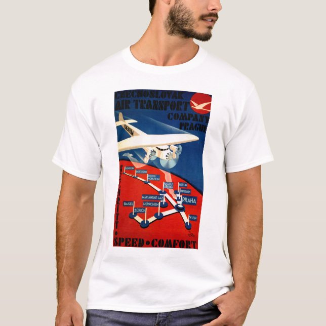 T-shirts Transporte aéreo Czechoslovak (Frente)