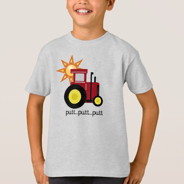T-shirts Trator vermelho da tacada leve da tacada leve (Frente)