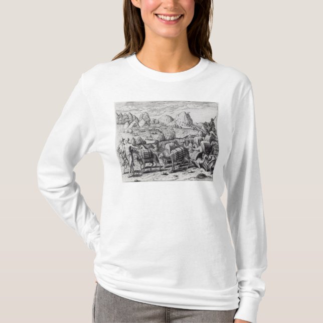 T-shirts Trem de bloco dos lamas carregado com prata (Frente)