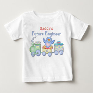 T-shirts Trem de Brinquedo Bluebird Futuro Bebê do Engenhei