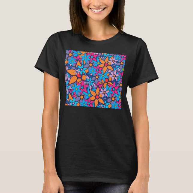 T-shirts Trendy Floral Pattern (Frente)