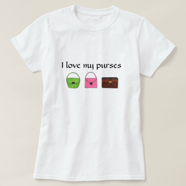 T-shirts Três Bolsas Simples (Frente do Design)