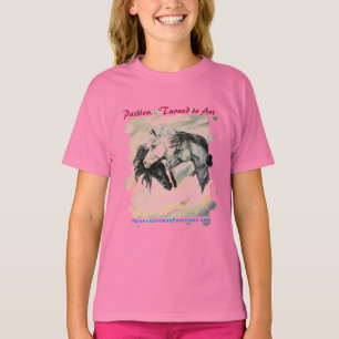 T-shirts Três borda cinzenta dos cavalos w/dot
