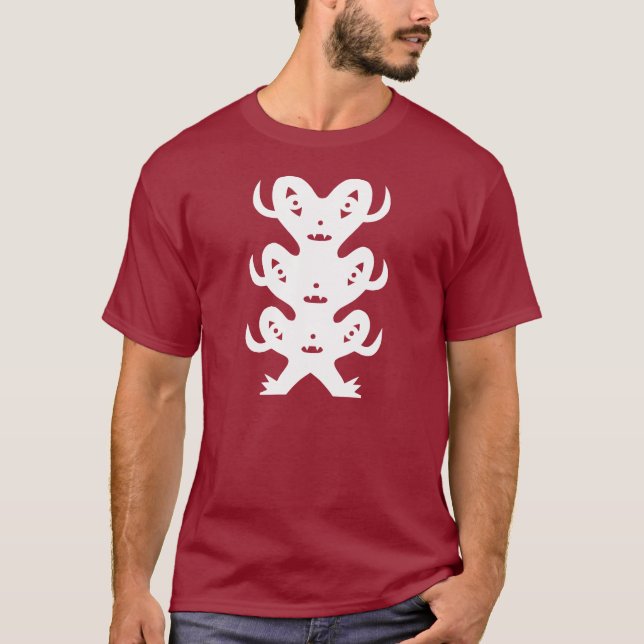 T-shirts Três dirigiram o monstro da lua (Frente)