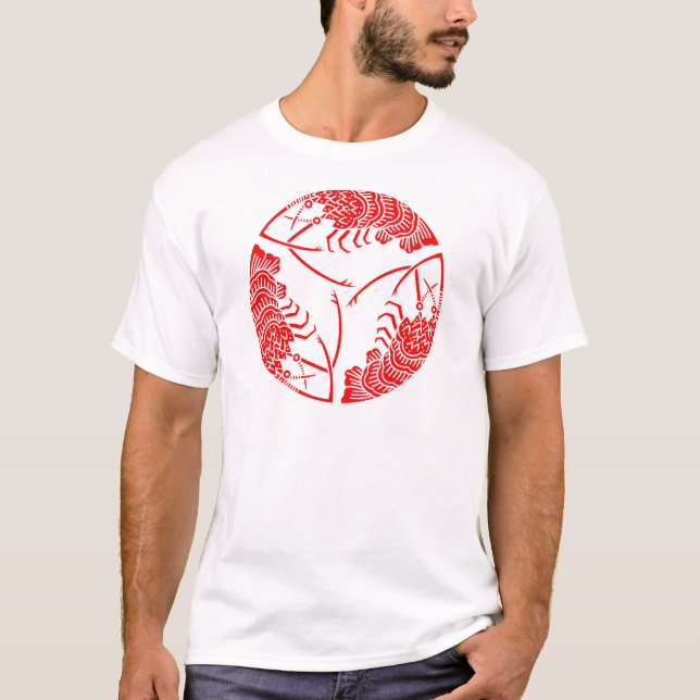 T-shirts Três lagostas espinhosas de cabeça a cauda (Frente)