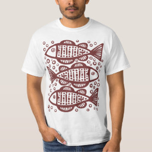 T-shirts Três Peixes - Marrom escuro