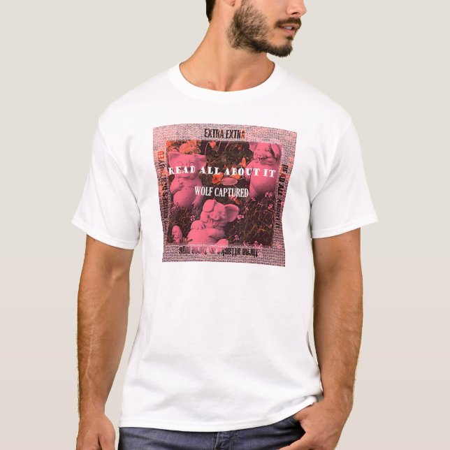 T-shirts três porcos pequenos (Frente)