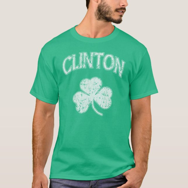 T-shirts Trevo do irlandês de Clinton (Frente)