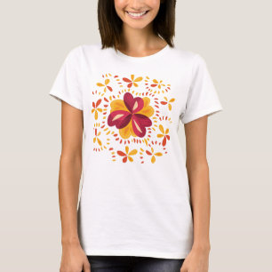 T-shirts Trevos abstratos no rosa e no amarelo