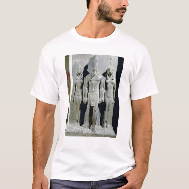 T-shirts Tríade de Menkaure com a deusa Hathor (Frente)