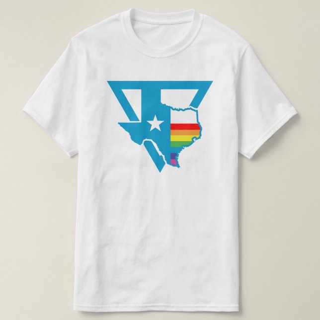 T-shirts triângulo arco-íris texas (Frente do Design)