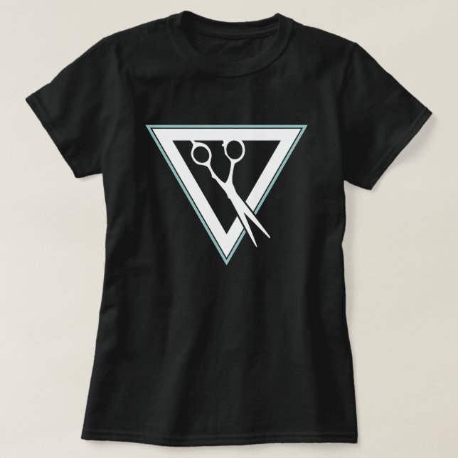 T-shirts triângulo com tesoura capilar (Frente do Design)