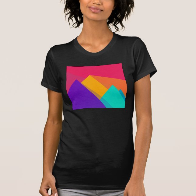 T-shirts Triângulos e Pirâmides Geométricos Brilhantes (Frente)