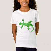Tribal batik Gecko - limão e esmeralda verde