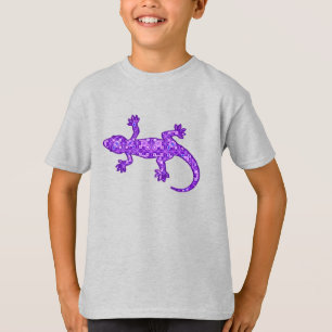 T-shirts Tribal batik Gecko - violeta e ametista roxo